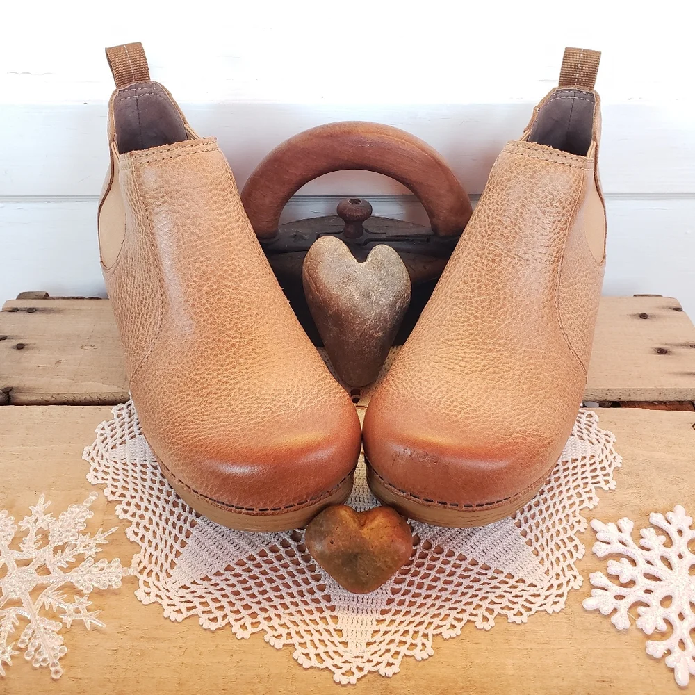 🌻for Sarah🌻Dansko FRANKIE Honey Pro Clog Booties Chelsea Ankle Boho Cottage 37
